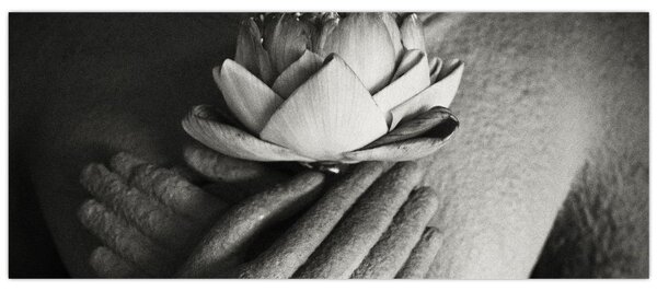 Tablou - Lotus în mâinile lui Buddha (120x50 cm)