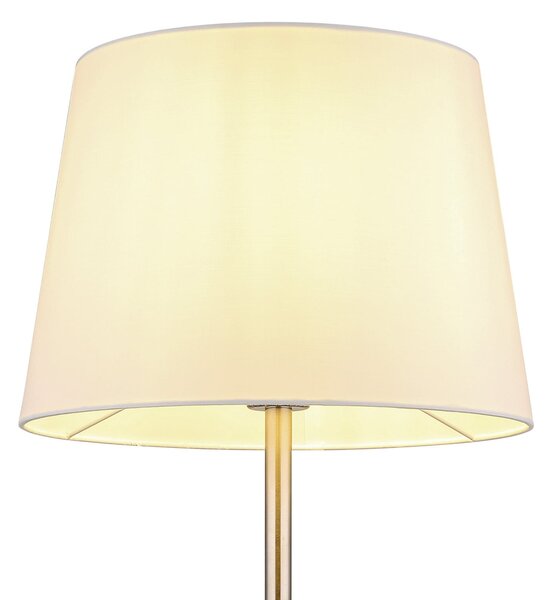 Globo Lampadar Joris, nichel/alb, material textil, înălțime 151 cm, soclu E27, Alb, Camera de zi / sufragerie, Țesătură / Textil