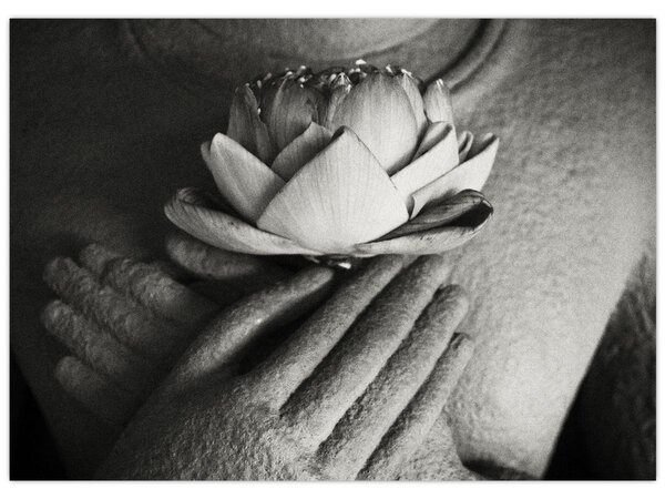 Tablou - Lotus în mâinile lui Buddha (70x50 cm)