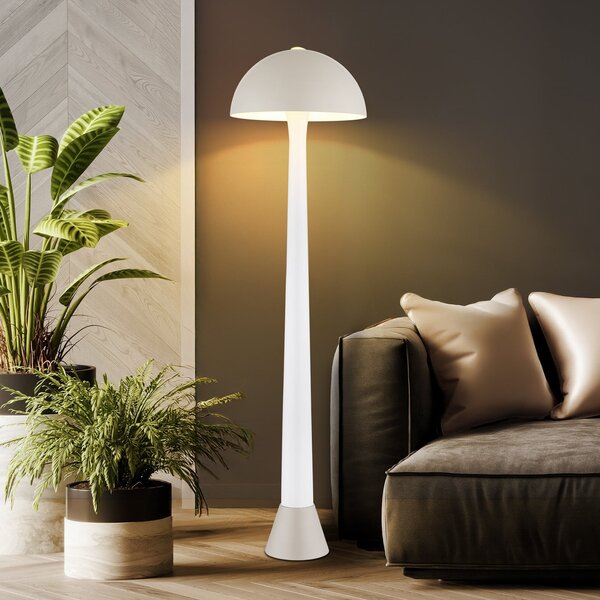 Globo Lampadar Merlin, nisip/alb, metal, înălțime 150 cm, soclu E27, Bej, Camera de zi / sufragerie, Metal