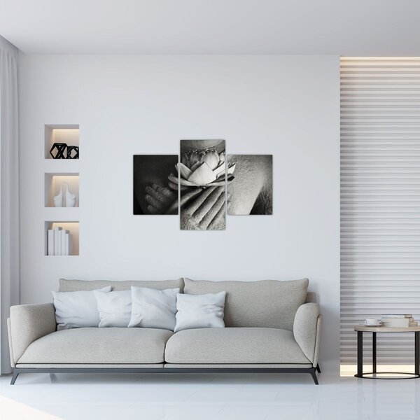 Tablou - Lotus în mâinile lui Buddha (90x60 cm)