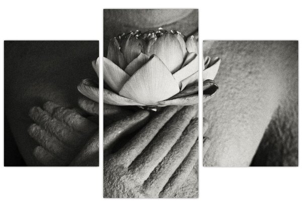 Tablou - Lotus în mâinile lui Buddha (90x60 cm)