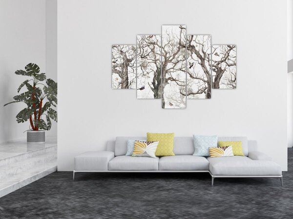 Tablou - Model de pădure, desen (150x105 cm)