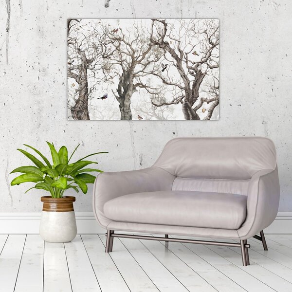 Tablou - Model de pădure, desen (90x60 cm)
