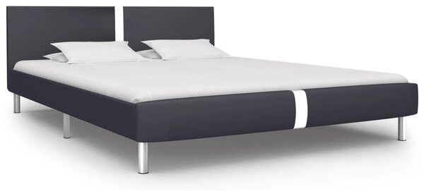Cadru de pat, negru, 160 x 200 cm, piele ecologică