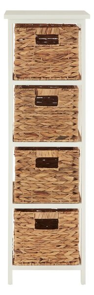 Comodă alb-natural înaltă din lemn de paulownia 32x100 cm Padstow – Premier Housewares