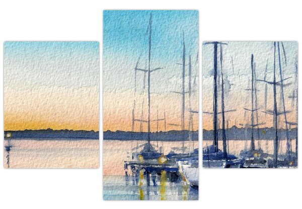 Tablou - Plimbare cu barca, aquarel (90x60 cm)