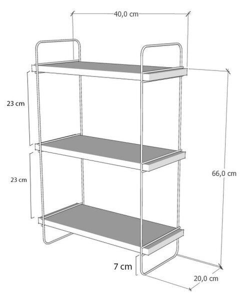 Rafturi perete, Timeless Design, UnicUtil, 40 x 66 x 20 cm, Pin