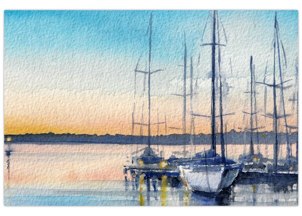 Tablou - Plimbare cu barca, aquarel (90x60 cm)