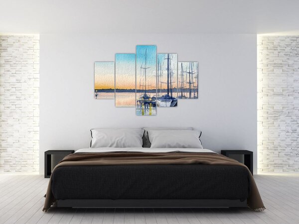 Tablou - Plimbare cu barca, aquarel (150x105 cm)