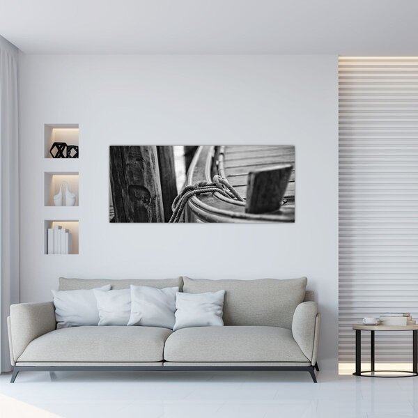 Tablou - O barcă legată (120x50 cm)