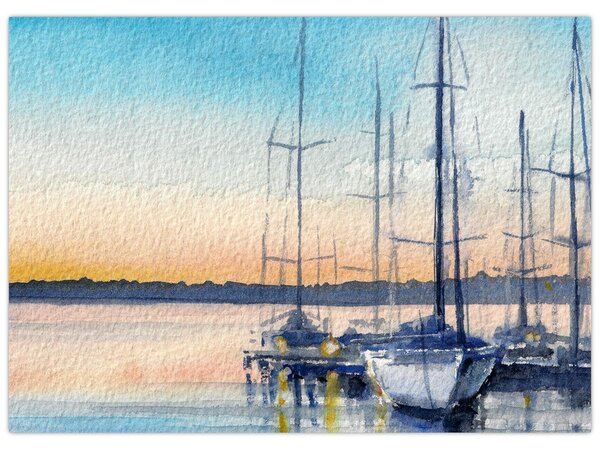Tablou - Plimbare cu barca, aquarel (70x50 cm)