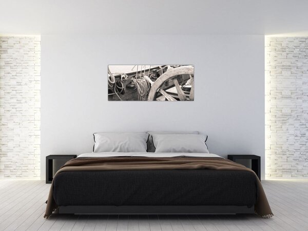 Tablou - Cârma de barcă cu vele (120x50 cm)