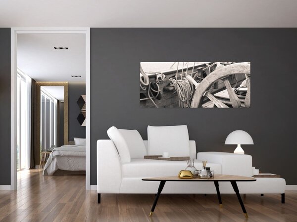 Tablou - Cârma de barcă cu vele (120x50 cm)