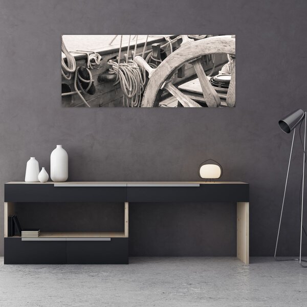 Tablou - Cârma de barcă cu vele (120x50 cm)
