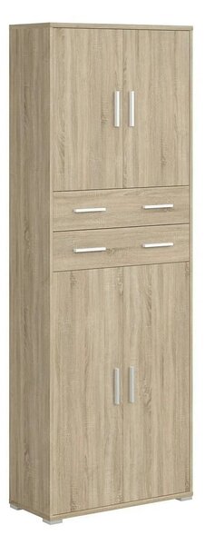 Dulap OFFICE LINE, stejar sonoma, PAL, cu 4 usi si 2 sertare, 79x35x22