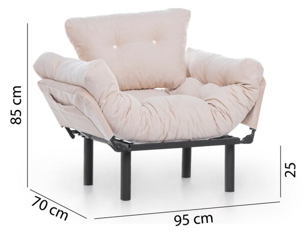 Fotoliu Nitta Crem 135x70x45 cm