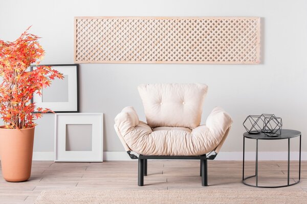 Fotoliu Nitta Crem 135x70x45 cm