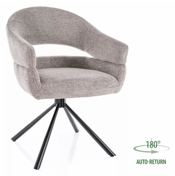 Scaun BORGO, gri deschis - Raven 07, stofa clasica/metal, 58x60x87 cm