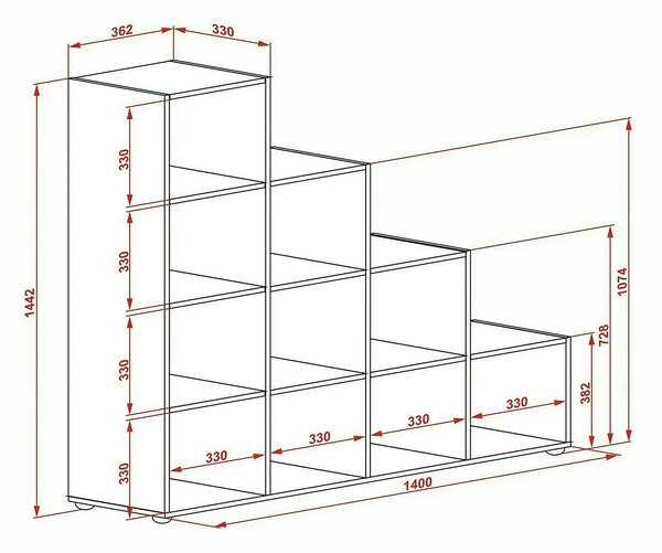 Biblioteca COBOTO, alb, PAL laminat, 139x33x144 cm