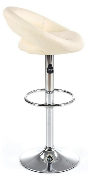 Scaun bar H15, crem/crom, piele ecologica/metal, 54x46x80/102 cm