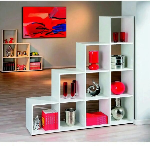 Biblioteca COBOTO, alb, PAL laminat, 139x33x144 cm