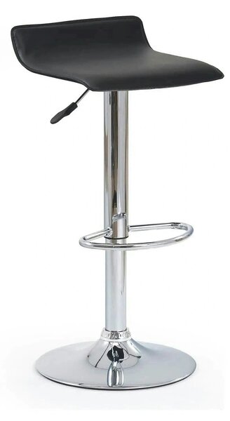 Scaun bar H1, negru/crom, piele ecologica/PVC/otel, 40x39x63/84 cm
