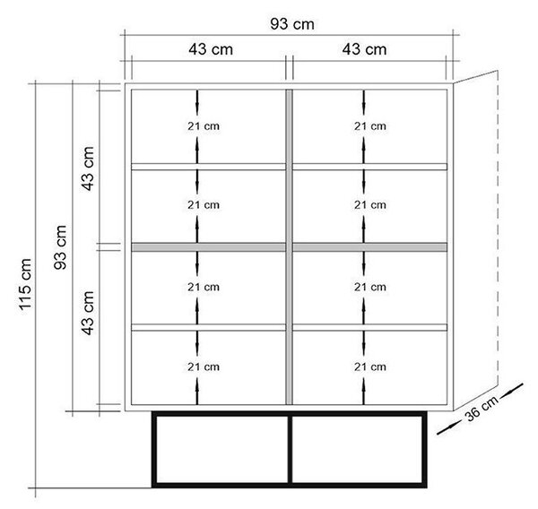 Dulap multifuncțional Quantum Natural 93x115x36 cm