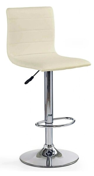 Scaun bar H21, crem/crom, piele ecologica/otel, 40x42x93/115 cm