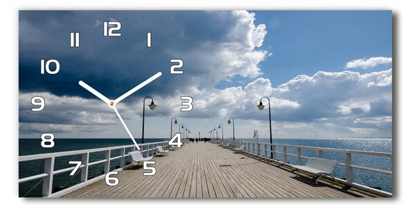 Ceas de perete modern din sticla Pier în Orłowo