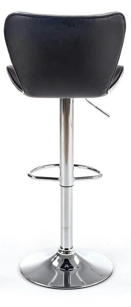 Scaun bar H69, negru/crom, piele ecologica/otel, 48x55x91/111 cm