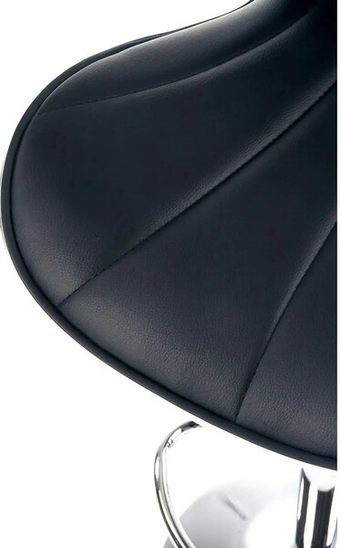 Scaun bar H69, negru/crom, piele ecologica/otel, 48x55x91/111 cm