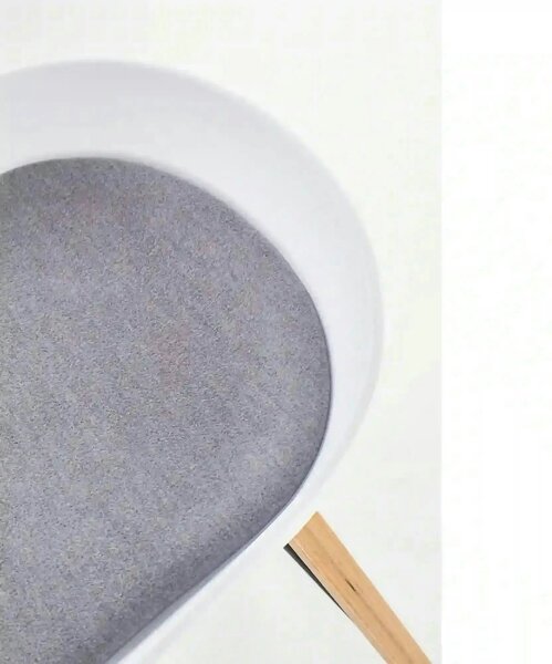 Scaun bar H86, gri/alb/stejar sonoma, stofa/plastic/lemn, 43x42x81 cm