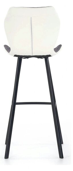 Scaun bar H83, gri/negru, stofa/piele ecologica/metal, 50x48x101 cm