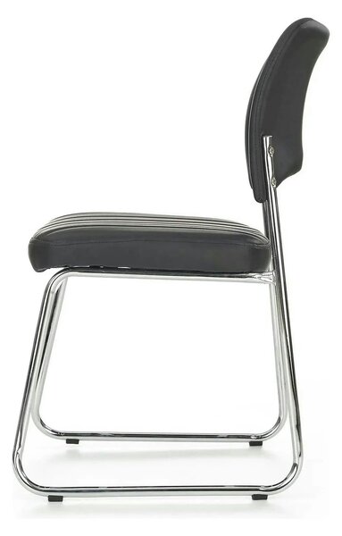 Scaun tapitat Rapid Black, negru/crom, metal/piele ecologica, 48X58X83