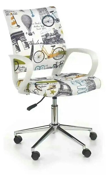 Scaun de birou IBIS PARIS, multicolor, stofa, 53x59x88/100 cm