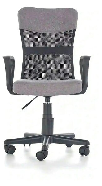 Scaun birou TIMMY, gri/negru, stofa clasica/plasa, 52x59x81/91 cm