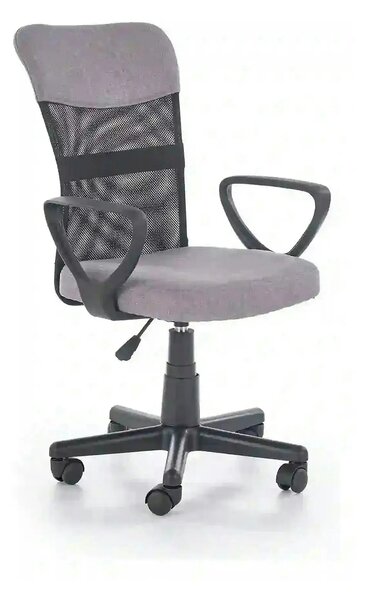 Scaun birou TIMMY, gri/negru, stofa clasica/plasa, 52x59x81/91 cm