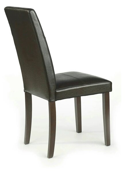 Scaun tapitat Kerry, maro/wenge, lemn malaezian/piele ecologica, 45X46