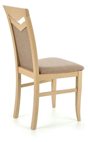 Scaun tapitat Citrone, gri/stejar sonoma, stofa clasica/lemn de fag, 4
