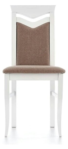 Scaun tapitat Citrone, maro/alb, stofa clasica/lemn de fag, 44X43X96 C
