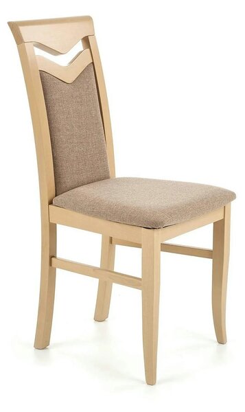 Scaun tapitat Citrone, gri/stejar sonoma, stofa clasica/lemn de fag, 4