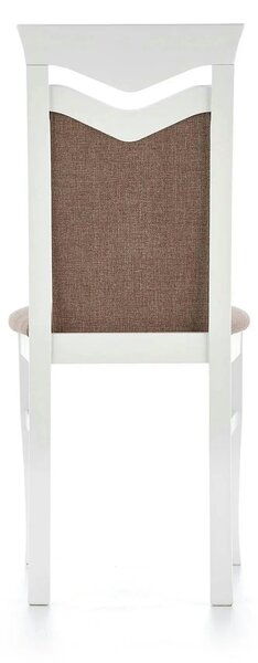 Scaun tapitat Citrone, maro/alb, stofa clasica/lemn de fag, 44X43X96 C