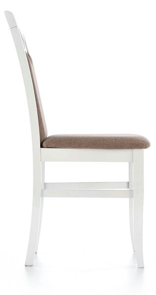 Scaun tapitat Citrone, maro/alb, stofa clasica/lemn de fag, 44X43X96 C