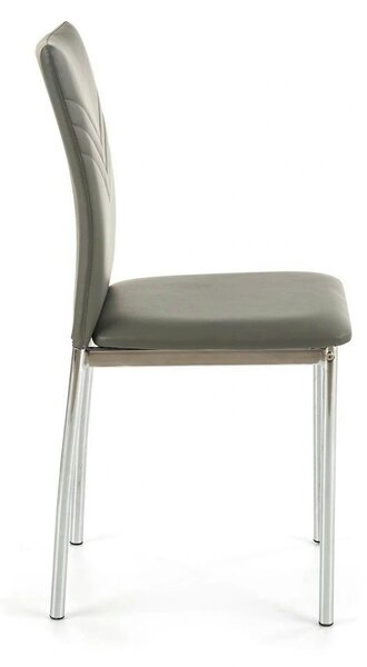 Scaun tapitat K137, gri/crom, piele ecologica/metal, 43X49X92 CM