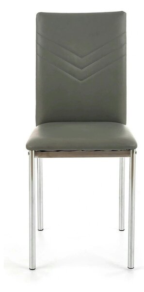 Scaun tapitat K137, gri/crom, piele ecologica/metal, 43X49X92 CM