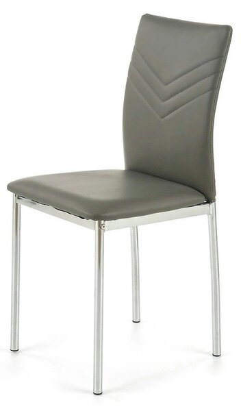 Scaun tapitat K137, gri/crom, piele ecologica/metal, 43X49X92 CM