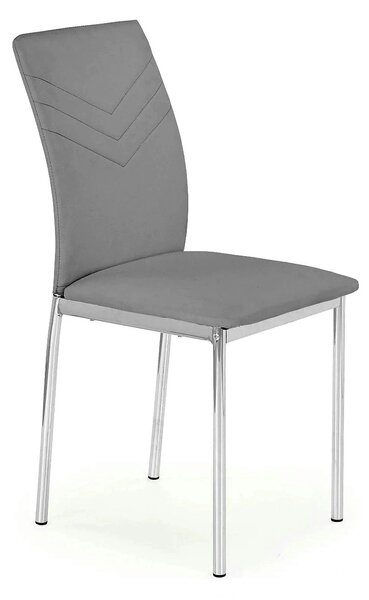 Scaun tapitat K137, gri/crom, piele ecologica/metal, 43X49X92 CM