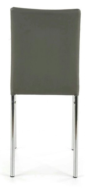 Scaun tapitat K137, gri/crom, piele ecologica/metal, 43X49X92 CM