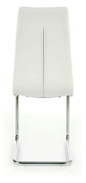 Scaun tapitat K147, alb/crom, piele ecologica/metal, 42X55X101 CM